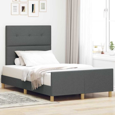 Struttura letto vidaXL Grigio scuro 120x200 cm Tessuto
