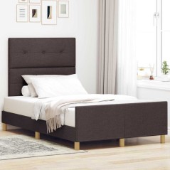 Struttura Letto vidaXL Marrone Scuro 120x200 cm Tessuto