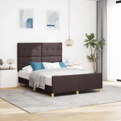 vidaXL Struttura Letto Marrone Scuro 140x190 cm Tessuto