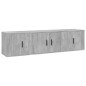 Set di Mobili Porta TV 3 pz Grigio Cemento in Legno Multistrato Set di Mobili Porta TV 3 pz Grigio Cemento in Legno Multistrato