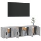 Set di Mobili Porta TV 3 pz Grigio Cemento in Legno Multistrato Set di Mobili Porta TV 3 pz Grigio Cemento in Legno Multistrato