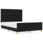 vidaXL Struttura del letto Nera 140x200 cm in tessuto