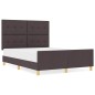 vidaXL Letto Dark Brown 160x200 cm Tessuto vidaXL Letto Dark Brown 160x200 cm Tessuto