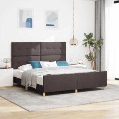 vidaXL Struttura del Letto Marrone Scuro 180x200 cm in Tessuto