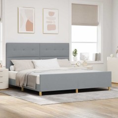 vidaXL Letto Grigio Chiaro 200x200 cm in Tessuto