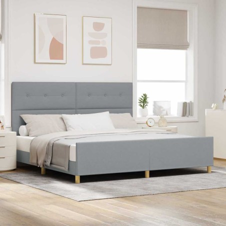 vidaXL Letto Grigio Chiaro 200x200 cm in Tessuto