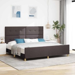 Struttura Letto vidaXL Marrone Scuro 200x200 cm in Tessuto