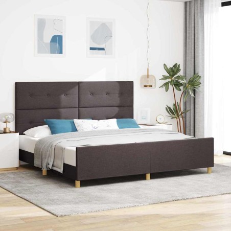 Struttura Letto vidaXL Marrone Scuro 200x200 cm in Tessuto