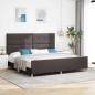 Struttura Letto vidaXL Marrone Scuro 200x200 cm in Tessuto Struttura Letto vidaXL Marrone Scuro 200x200 cm in Tessuto
