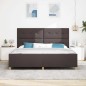 Struttura Letto vidaXL Marrone Scuro 200x200 cm in Tessuto Struttura Letto vidaXL Marrone Scuro 200x200 cm in Tessuto