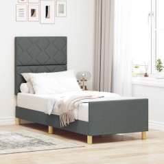 Struttura Letto vidaXL Grigio Scuro 80x200 cm Tessuto