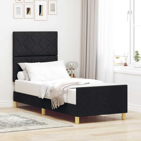 Struttura del letto nera 80x200 cm in tessuto di vidaXL