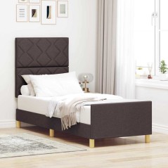 Letto vidaXL Marrone Scuro 80x200 cm in Tessuto
