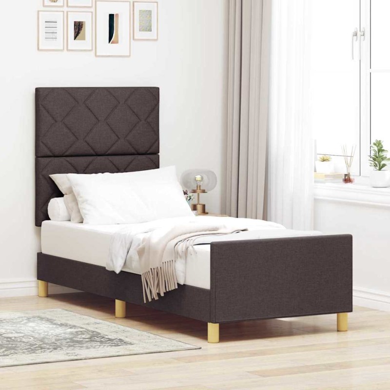 Letto vidaXL Marrone Scuro 80x200 cm in Tessuto