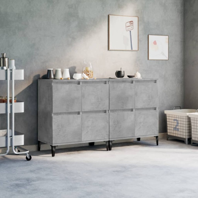 Credenze 2pz Grigio Cemento 60x35x70 cm in Legno Multistrato Credenze 2pz Grigio Cemento 60x35x70 cm in Legno Multistrato