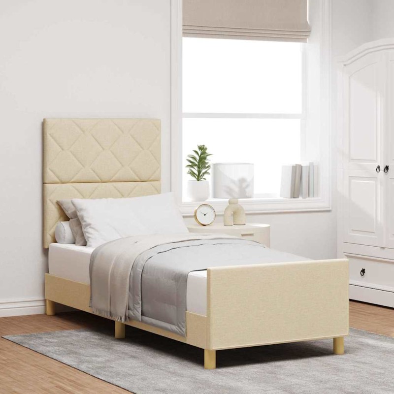 Struttura letto vidaXL crema 80x200 cm in tessuto Struttura letto vidaXL crema 80x200 cm in tessuto