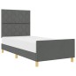 Struttura del Letto Grigio Scuro 90x190 cm in Tessuto - vidaXL