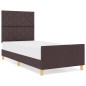 Struttura del letto vidaXL - Marrone scuro, 90x190 cm, Tessuto Struttura del letto vidaXL - Marrone scuro, 90x190 cm, Tessuto