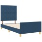 Struttura Letto Blu vidaXL 90x190 cm in Tessuto