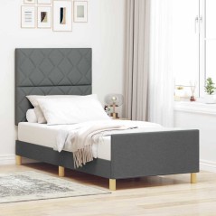 Struttura letto vidaXL grigia scura 100x200 cm in tessuto