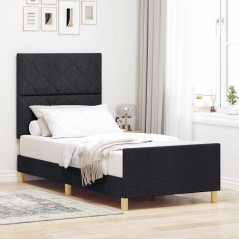 Struttura del letto nera 100x200 cm in tessuto vidaXL