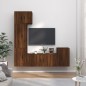 Set Mobili Porta TV 5 pz Rovere Marrone in Legno Multistrato Set Mobili Porta TV 5 pz Rovere Marrone in Legno Multistrato