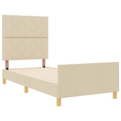 vidaXL Struttura Letto in Panna, 100x200 cm, realizzata in Tessuto
