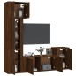 Set Mobili Porta TV 5 pz Rovere Marrone in Legno Multistrato Set Mobili Porta TV 5 pz Rovere Marrone in Legno Multistrato