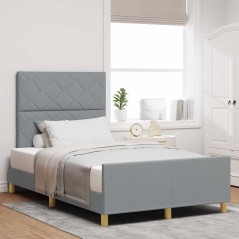 Letto in tessuto grigio chiaro vidaXL 120x190 cm