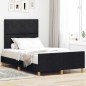 Letto in tessuto nero vidaXL 120x190 cm