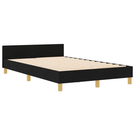 Letto in tessuto nero vidaXL 120x190 cm
