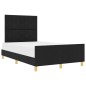 Letto in tessuto nero vidaXL 120x190 cm