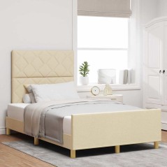 vidaXL Letto in Panna - 120x190 cm, Tessuto