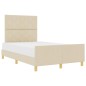 vidaXL Letto in Panna - 120x190 cm, Tessuto vidaXL Letto in Panna - 120x190 cm, Tessuto