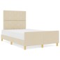 vidaXL Letto in Panna - 120x190 cm, Tessuto vidaXL Letto in Panna - 120x190 cm, Tessuto