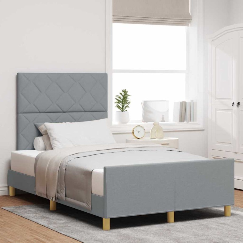 Letto vidaXL Grigio Chiaro 120x200 cm in Tessuto Letto vidaXL Grigio Chiaro 120x200 cm in Tessuto