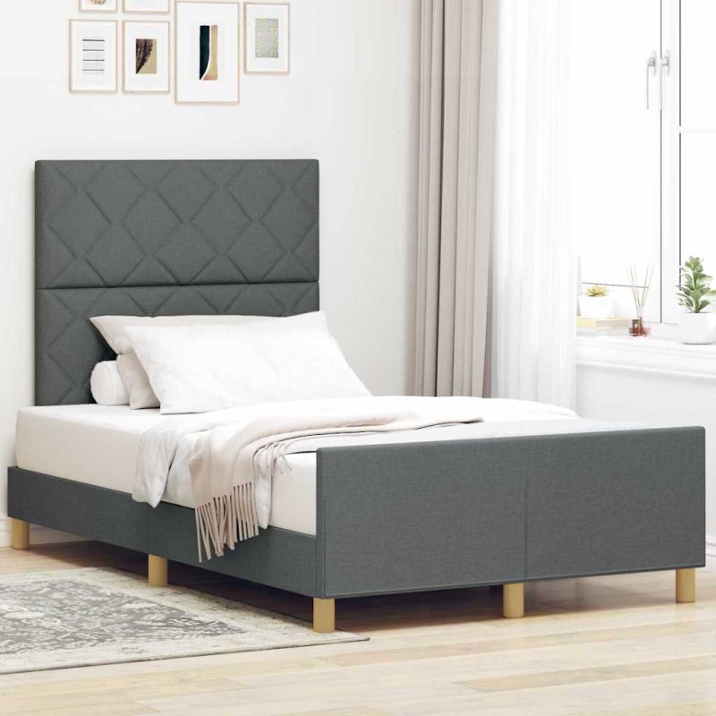 Letto Grigio Scuro 120x200 cm in Tessuto - vidaXL