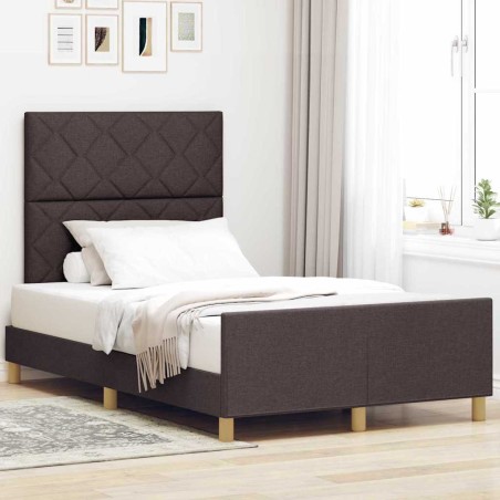 Struttura Letto vidaXL Marrone Scuro 120x200 cm in Tessuto