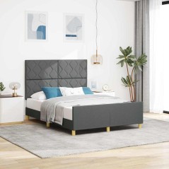 Struttura letto grigia scura 140x190 cm in tessuto