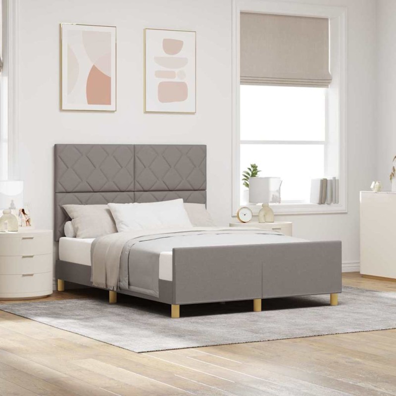 Struttura del letto Tortora 140x190 cm in tessuto by vidaXL
