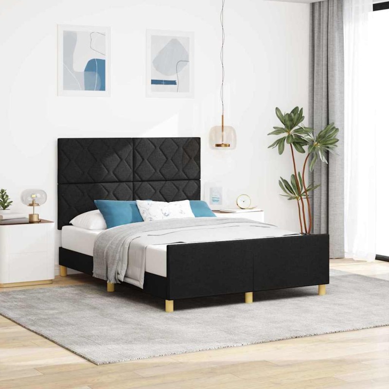 Struttura del Letto vidaXL Nera 140x200 cm in Tessuto
