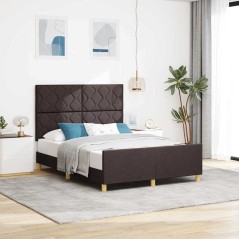 Letto in Legno Marrone 140x200 cm in Tessuto vidaXL