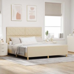 vidaXL Struttura Letto Crema 180x200 cm Tessuto