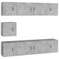 Set di Mobili Porta TV 7 pz Grigio Cemento in Legno Multistrato Set di Mobili Porta TV 7 pz Grigio Cemento in Legno Multistrato