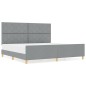 Struttura Letto in Tessuto Grigio Chiaro 200x200 cm
