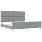 Struttura Letto in Tessuto Grigio Chiaro 200x200 cm