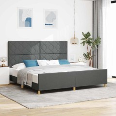Letto vidaXL Grigio Scuro 200x200 cm in Tessuto