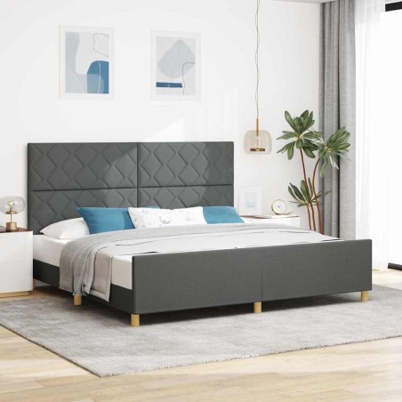 Letto vidaXL Grigio Scuro 200x200 cm in Tessuto