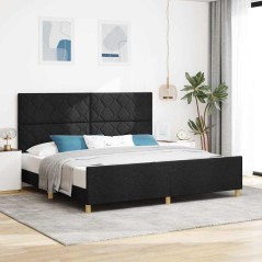 Letto a Box vidaXL Nero 200x200 cm in Tessuto