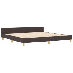 Rete letto vidaXL in marrone scuro, 200x200 cm, tessuto